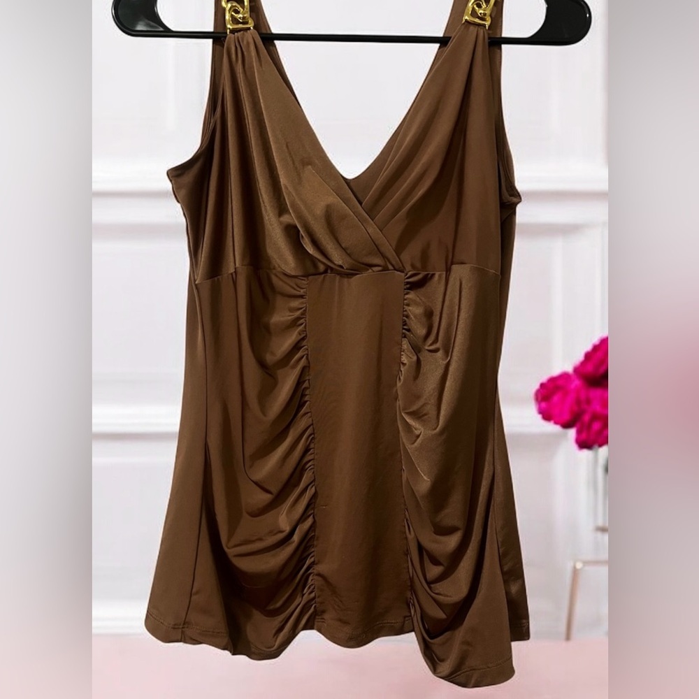 Cache Brown Crop Top